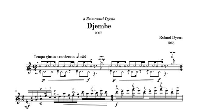 PDF楽譜】ディアンス：ジャンベ（ソロ版） – 現代ギター社の電子楽譜