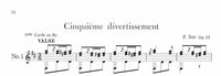 【PDF楽譜】ソル:Op.23 第五嬉遊曲 (標準版ソルギター曲集3  嬉遊曲集より)解説付き